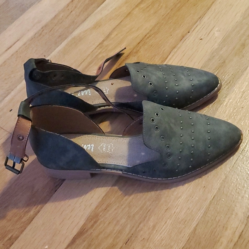 Leather Ankle Straps | Mi.iM Size 7.5 Leather Ankle Straps Brown Almond Toe